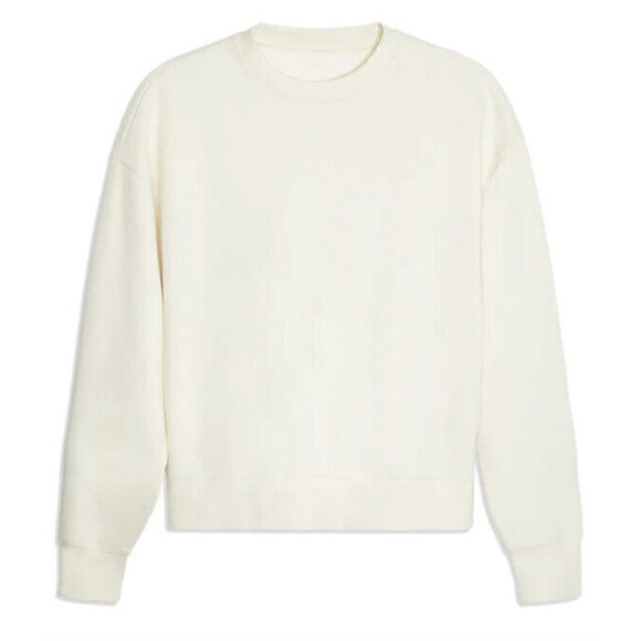 WEWOREWHAT Oversized Crew Neck Sweater IVORY, Size Large/X-Large - Picture 3 of 5